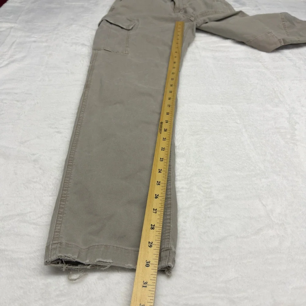 American Eagle Cargo Pants Mens 29x34 Khaki Cotton Distressed Y2k Grunge